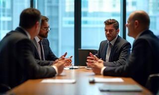 Initial client meeting in meeting room